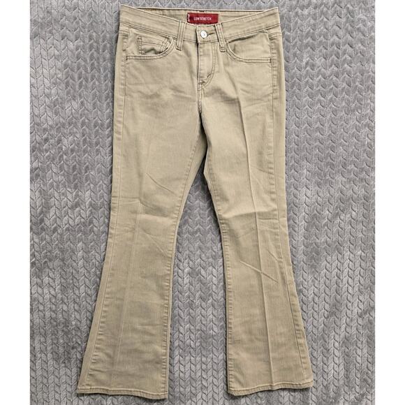 VINTAGE Levis 519 Jeans Juniors 5 Medium Khaki Low Rise Flared Leg Stretch‎ Y2K - Picture 1 of 12